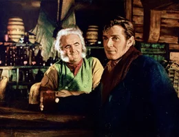 L-R: Peter Coffin (Joseph Tomelty) und Ishmael (Richard Basehart)