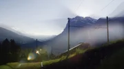 Mit der Jungfraubahn vorbei an der Eiger Nordwand hinauf zum höchsten Bahnhof Europas - dem Jungfraujoch (auf 3466 Meter über Meer.). Mit der Jungfraubahn vorbei an der Eiger Nordwand hinauf zum höchsten Bahnhof Europas - dem Jungfraujoch (auf 3466 Meter über Meer.).