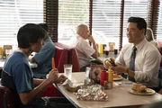 Emery Huang (Forrest Wheeler, l.); Louis Huang (Randall Park, r.) Emery Huang (Forrest Wheeler, l.); Louis Huang (Randall Park, r.)