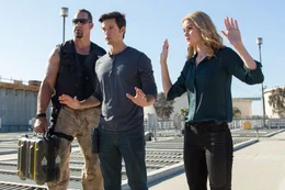 L-R: Serge (Matthew Willig), Josh Kendricks(Matthew Atkinson), Kat Rivers(Lexi Johnson)
