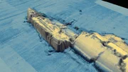 A 3D data image shows what remains of the MV Wilhelm Gustloff, a German Military ship that was sunk towards the end of the Second World War.