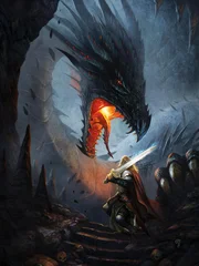 Der Ritter bek&auml;mpft den Drachen.