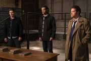 L-R: Jensen Ackles as Dean, Jared Padalecki as Sam and Misha Collins as Castiel