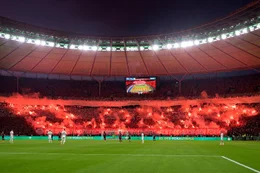 DFB-Pokal-Finale 2024 - Blick auf die Kurve mit feiernden Fans.