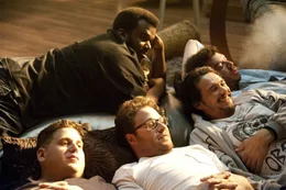 L - R: Jonah Hill, Seth Rogen, Craig Robinson, James Franco, Danny McBride