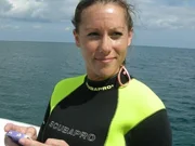 Heather is just happy that she doesn't have to catch any more lobsters. Heather is just happy that she doesn't have to catch any more lobsters.