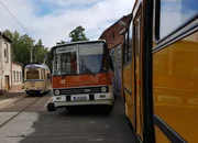 Ikarus-Busse und Gotha-Stra&szlig;enbahnen waren im Nahverkehr der DDR unterwegs.