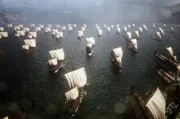 Athenische "Triere", unüberbietbar schnelle und wendige Kriegsschiffe: König Krösus ließ offenbar erstmals Gold- und Silbermünzen zum Bau dieser Schiffe prägen. (3D-Animation)