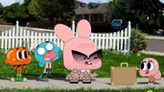 v.li.: Darwin, Gumball, Granny Jojo, Anais