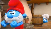 In Papa Schlumpf verzaubert versucht Gargamel, sich im Schlumpfdorf zurechtzufinden.