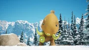 Ohne Schnee unter den Füßen möchte das Kiwi-Mammut-Baby keinen Schritt weiter gehen.