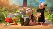 Gargamel entdeckt seine gefesselte Mama, die ihn vor den Schlümpfen warnen wollte.