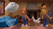 Ernie und Bert haben ein neues Problem: die kleine Wolke folgt ihnen nämlich, bis ins Haus!