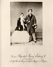 Verlobungsfoto K&ouml;nig Ludwig II. und Herzogin Sophie in Bayern, Foto des "K&ouml;niglich-Bayerischen Hof-Photographen" Joseph Albert, 1867, Privatbesitz.