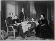 NYH153888 The Lincoln Family, c.1865 (oil on canvas) by Carpenter, Francis Bicknell; Collection of the New-York Historical Society; The Lincoln Family (oil on canvas)
