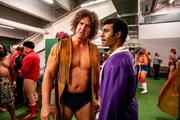 YOUNG ROCK -- Episode 207 -- Pictured: (l-r) Matthew Willig as Andre The Giant, Joseph Lee Anderson as Rocky Johnson YOUNG ROCK -- Episode 207 -- Pictured: (l-r) Matthew Willig as Andre The Giant, Joseph Lee Anderson as Rocky Johnson