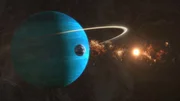 Der Planet Erde neben Saturn. Der Planet Erde neben Saturn.