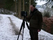 Germany - Marty Morgan with local historian Hans Joachim Konejung.