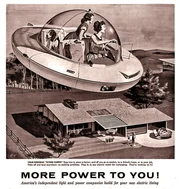 Wie sah die Zukunft früher aus?; 1958: „America´s independent light and power companies“ werben mit der Vision eines elektrischen fliegenden Autos für Jedermann – der „personal ,Flying Carpet´“. Wie sah die Zukunft früher aus?; 1958: „America´s independent light and power companies“ werben mit der Vision eines elektrischen fliegenden Autos für Jedermann – der „personal ,Flying Carpet´“.