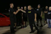 Chuck and Ryan Martin wish each other luck before their race.