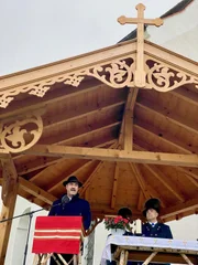 Der Bayerische Ministerpräsident Markus Söder (CSU) spricht am 12.10.205 beim Colomansritt in Schwangau.
