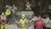 The Saga crew poses with their king crab.