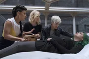L-R: Reeva Payge (Grace Byers), Frost (Skyler Samuels), Andy Strucker (Percy Hynes White) and Lorna Dane (Emma Dumont)