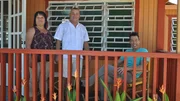 David Bromstad talks with winners outside the hero house David Bromstad talks with winners outside the hero house