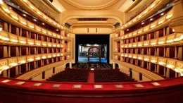 Staatsoper, B&uuml;hnenbild bei der Sicherheitsprobe.