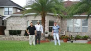 David Bromstad and the winners stand in the backyard of one of the dream homes, as seen on My Lottery Dream Home. David Bromstad and the winners stand in the backyard of one of the dream homes, as seen on My Lottery Dream Home.
