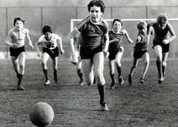 Birgit Dahlke als junge Spielerin beim SV Pr&uuml;m.