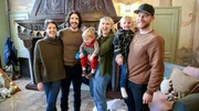 Ian Figueira and Daphne Reckert in the newly renovated Playroom with their friends Samson and Taylor, and their children Callahan and Karsen, as seen on Castle Impossible, Season 1.