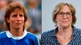 Marion Isbert bei der EM 1989 (li.) und heute.