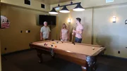 David Bromstad and the winners taking a break. lets play snooker, possible house. David Bromstad and the winners taking a break. lets play snooker, possible house.
