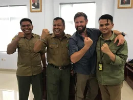 Forrest Galante With Council Members. (Mr. Haruna, Mr. Hasmuni, Forrest Galante).