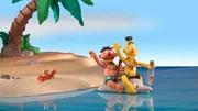 Ernie und Bert können sich auf eine einsame kleine Insel retten. Nur wie kommen sie von dort wieder zurück aufs Festland?