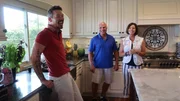 Funny shoot of David Bromstad and the winners, laughing while doing the tour. Around the kitchen of one possible house Funny shoot of David Bromstad and the winners, laughing while doing the tour. Around the kitchen of one possible house