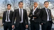 V. li. n. re.: Sie sind Personensch&uuml;tzer des BKA: Marco (Slavko Popadic), Jan (Tobias Oertel), Aybi (Pia-Leokadia Bucindika) und Matze (Sascha Weingarten).