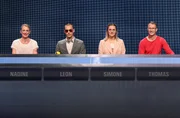 Die Kandidat:innen (v.l.n.r. am Panel): Nadine Schaper, Leon Werner, Simone B&auml;dje und Thomas M&uuml;ller.