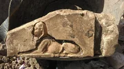 Sphinx aus einem Tempelrelief von K&ouml;nig Nektanebos I.