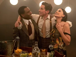 L-R: Harold (John David Washington), Burt (Christian Bale), Valerie (Margot Robbie)