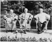 L - R: Winston Churchill, Trueman, Joseph Stalin