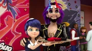 L-R: Marinette Dupain-Cheng (Ladybug), Jagged Stone