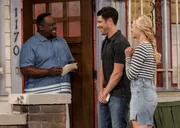 (v.l.n.r.) Calvin Butler (Cedric the Entertainer); Dave Johnson (Max Greenfield); Gemma Johnson (Beth Behrs)