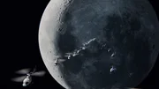 CGI  - Helicopters fly in space
