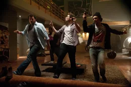 L-r, Danny McBride, Seth Rogen, James Franco