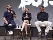 Antony Starr, Erin Moriarty and Jessie T. Usher attend the The Boys FYC Event at Citizen News in Los Angeles on Sun, May 21, 2023.