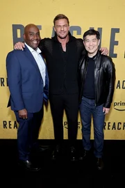 Vernon Sanders, Alan Ritchson, and Albert Cheng attend the red carpet and fan screening for Prime Video's Reacher Season Two at Culver Theater. Vernon Sanders, Alan Ritchson, and Albert Cheng attend the red carpet and fan screening for Prime Video's Reacher Season Two at Culver Theater.