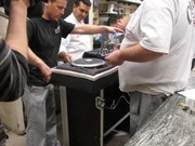 Buddy, Joey, Frankie, Mauro work on DJ Cake.