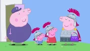 L-R: Grandpa Pig, George Pig, Peppa Pig, Granny Pig.